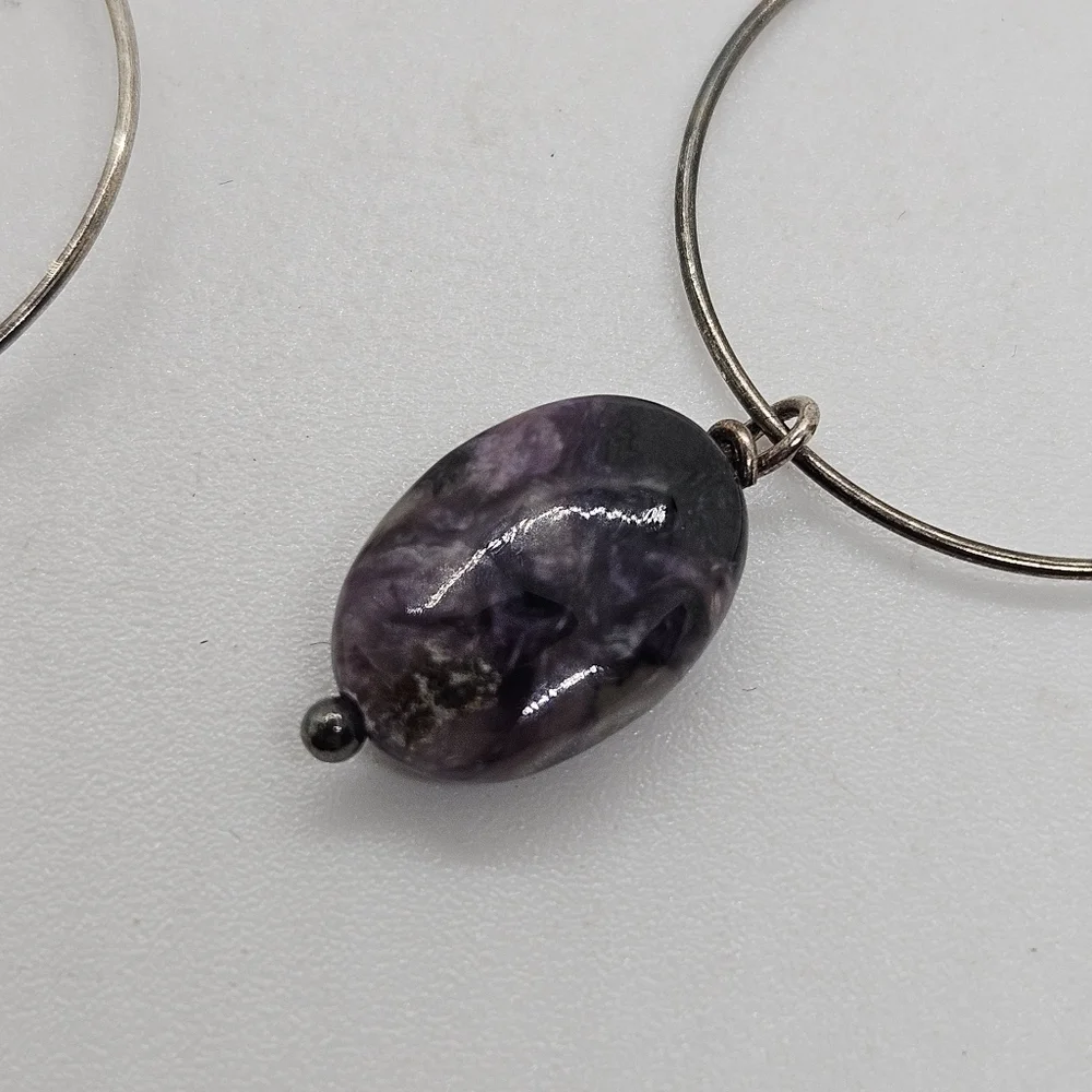 set of five wine charms with multicolor stone beads